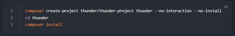 Typing a specific command with project creation is an important part of Thunder installation.