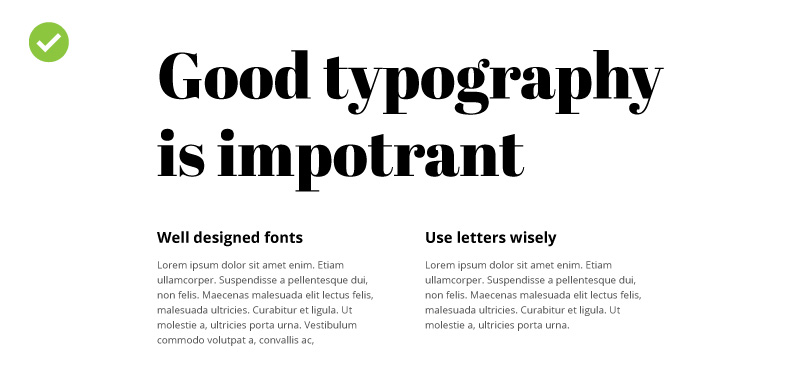 An examle of good typography on the website