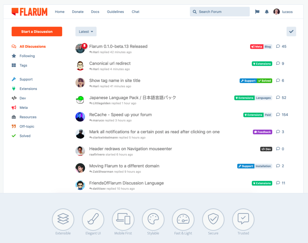 Flarum, a platform for designing forums, uses Laravel framework