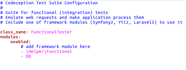 Picture: Db test module enabled in functional.suite.yml file
