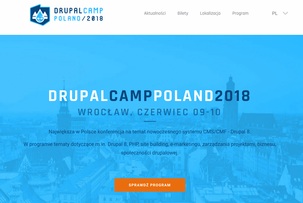 The website of DrupalCamp conference in Wrocław. 