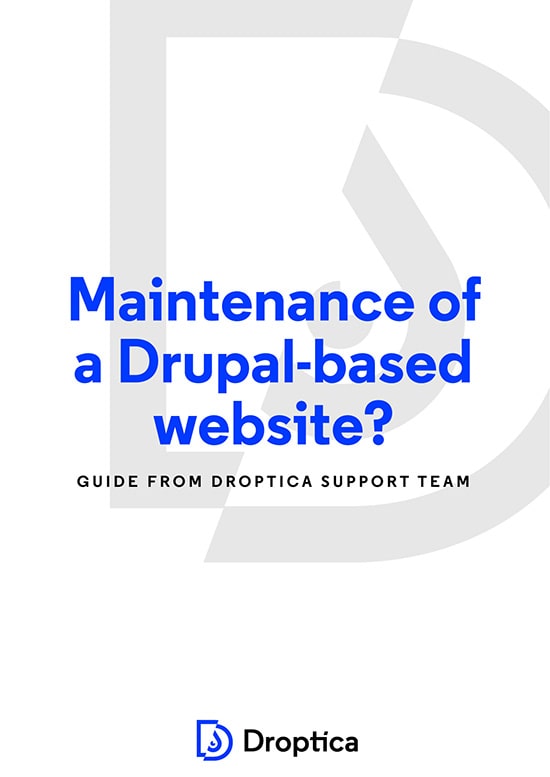 Main page - Maintenance of a Drupal based website