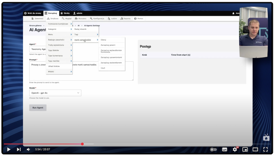 Taxonomy dictionary list, where you can see the dictionary generated by AI agents using the corresponding module.