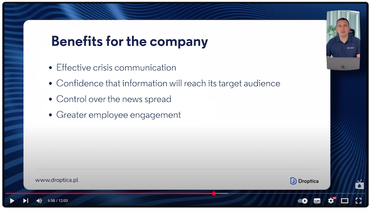 Chart showing the benefits for the company of using the "Must Read" feature in Open Intranet.