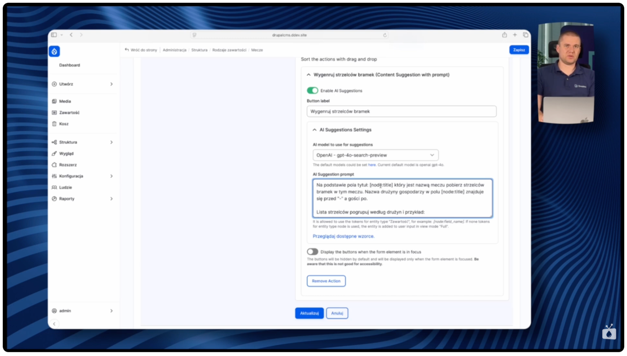 Screen 08 - automated content creation in Drupal