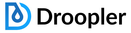 Droopler logo combining a letter D in shades of blue and black "Droopler" text