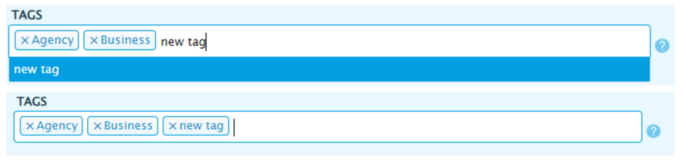 Thunder CMS provides a convenient option to complete tags from the article creation window.
