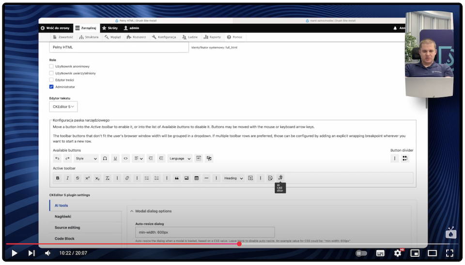 The process of generating content using CKEditor in Drupal directly from the editor.
