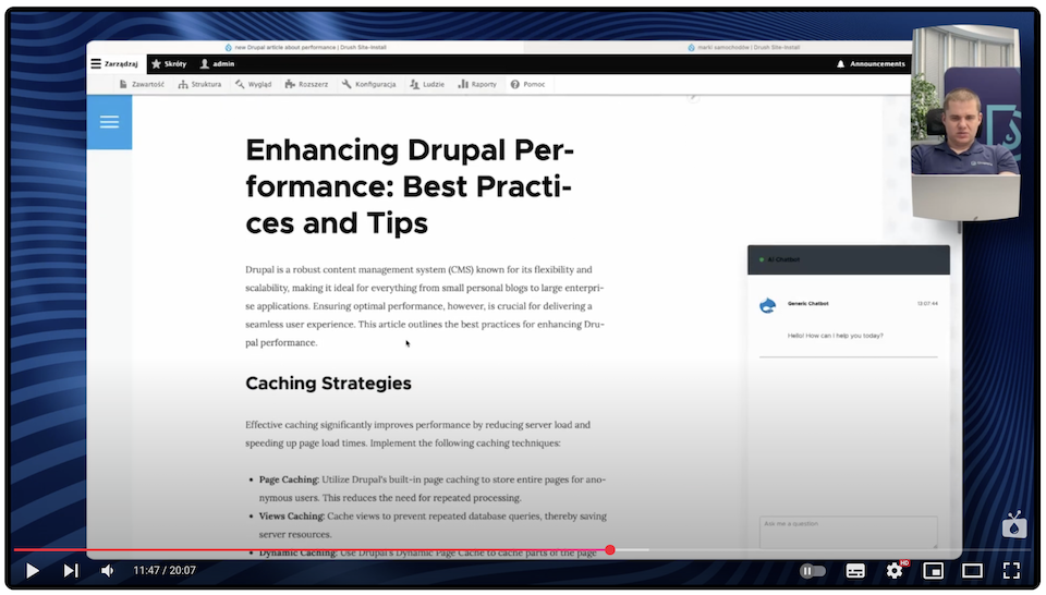 An example of a ChatGPT-generated blog article from within CKEditor in Drupal.