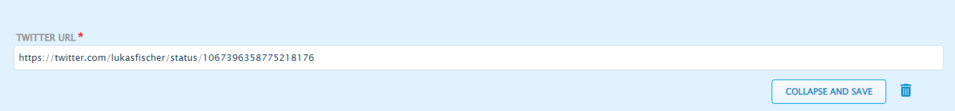 Twitter settings in Thunder CMS let us embed a post on our web page without complicated actions.