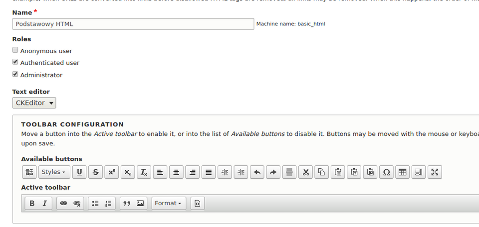 Configuring of basic htm view