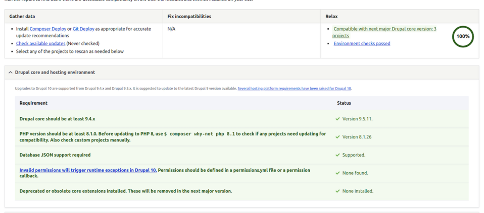 Scanning the website with the Drupal Upgrade Module allows you to detect errors before upgrading.