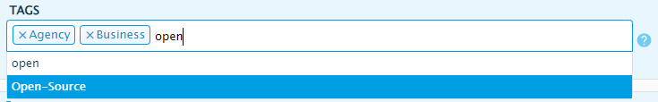 Tags prepared in Thunder CMS, e.g. key terms, can be easily searched and added to our article.