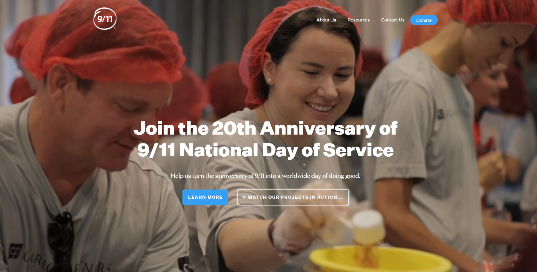 Video in the background on the home page of 911day.org