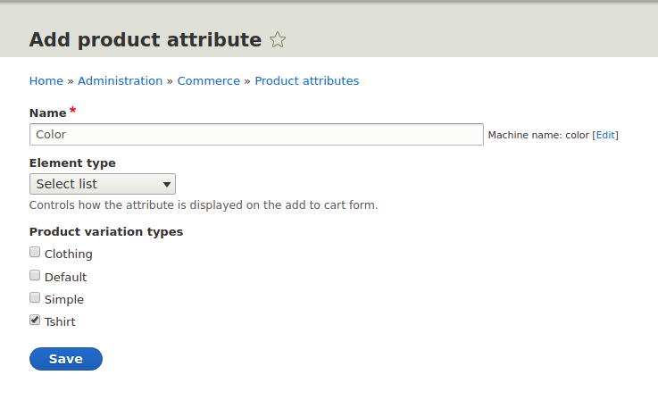 Add product attribute button