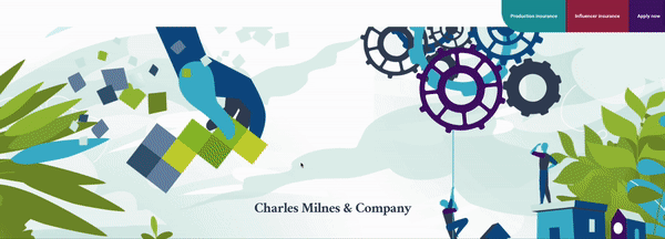 Insurance agency Charles Milnes has a website that stands out with a colorful, remarkable design.
