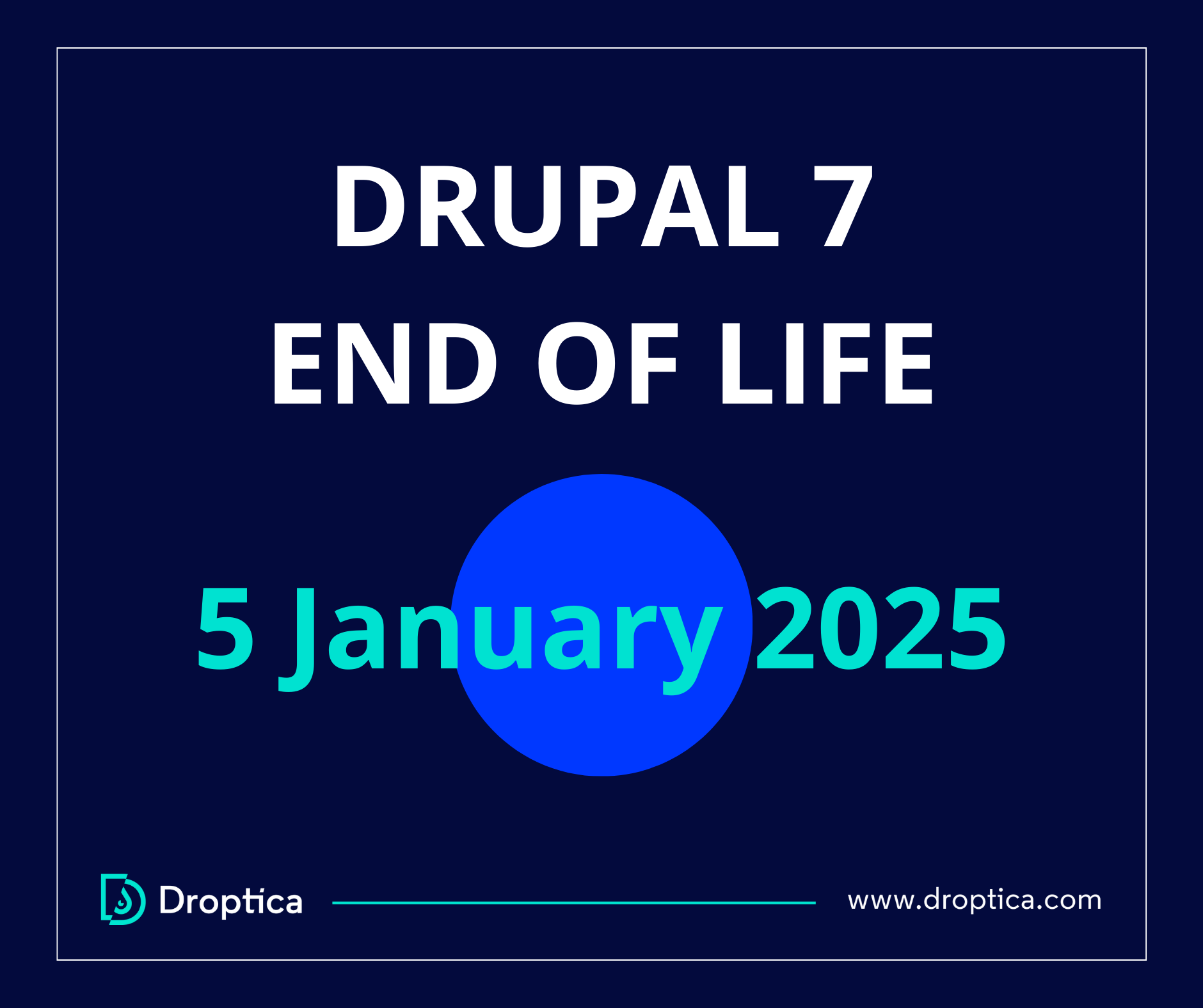 The end-of-life date for Drupal 7 has been set for January 5, 2025, and it's critical for websites.