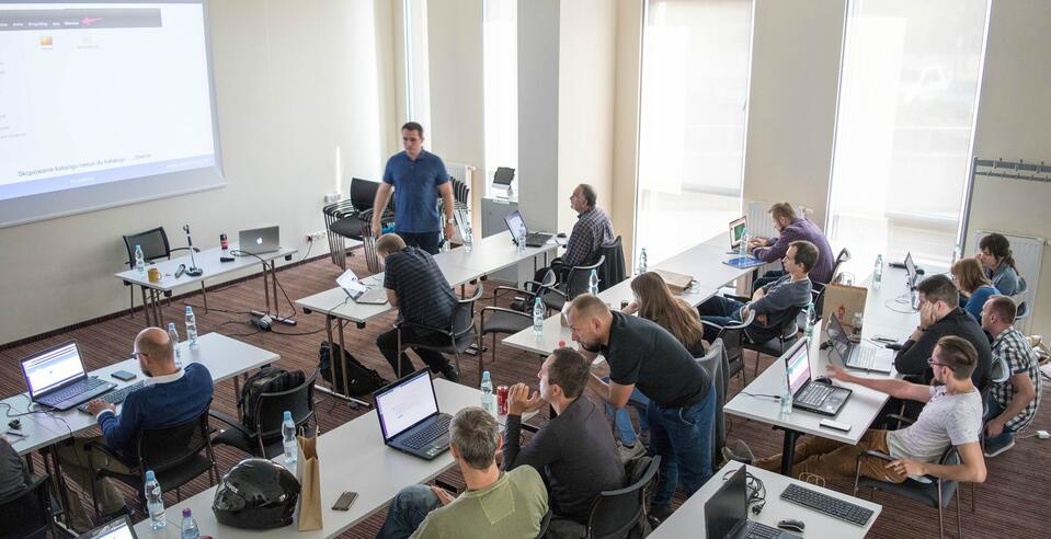 Drupal Day in Wrocław attendees seen from above