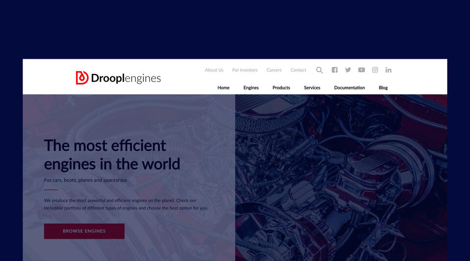 Abbildung 4. Droopler-System - eine Drupal-Distribution für Kopfzeilen von Unternehmenswebsites.