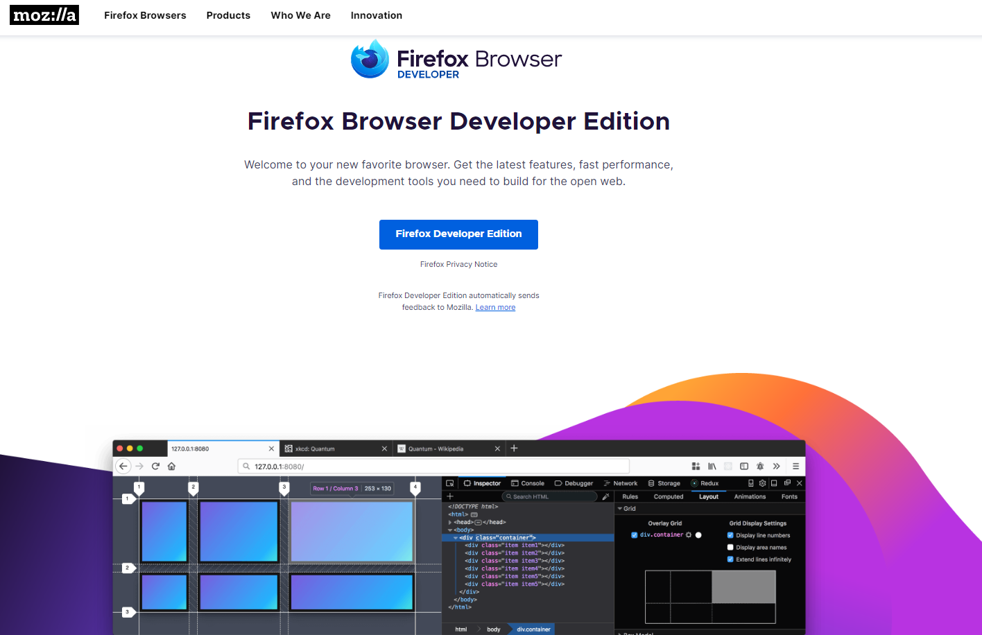 Firefox Browser Developer Edition is a tool that helps programmers in website development