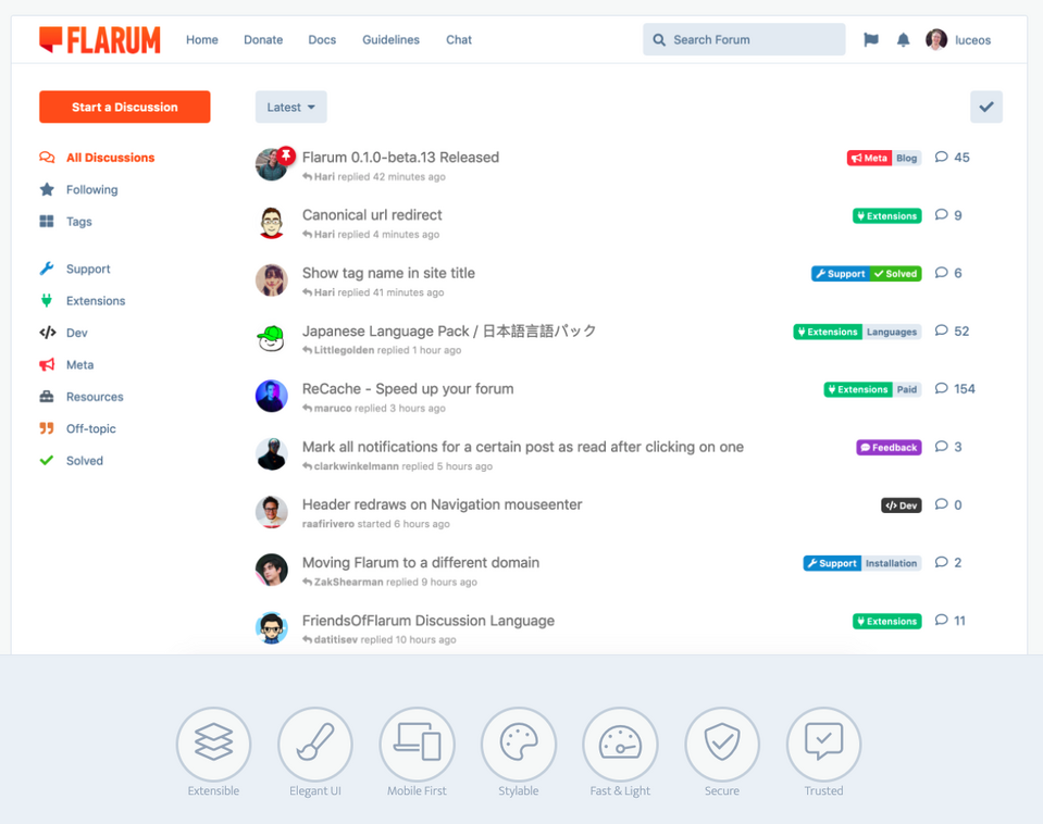 Flarum, eine Plattform zur Gestaltung von Foren, verwendet das Laravel-Framework