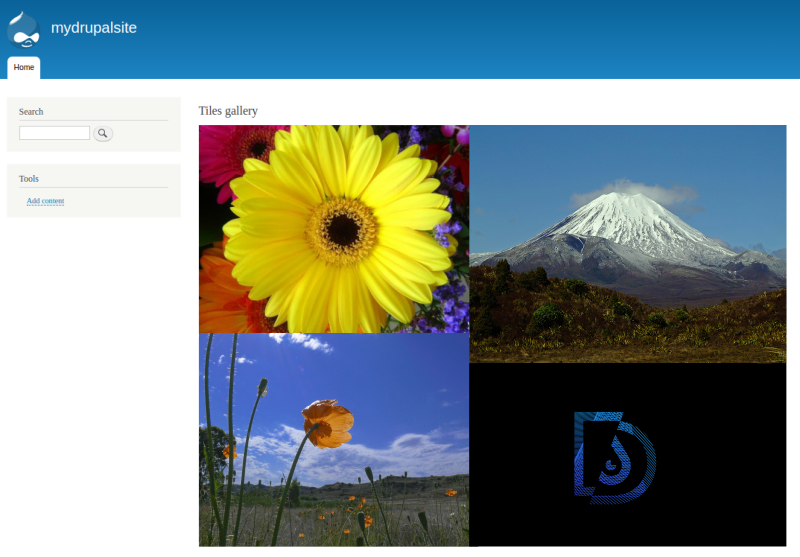 Tiles gallery in Drupal after performing the time-consuming improvements