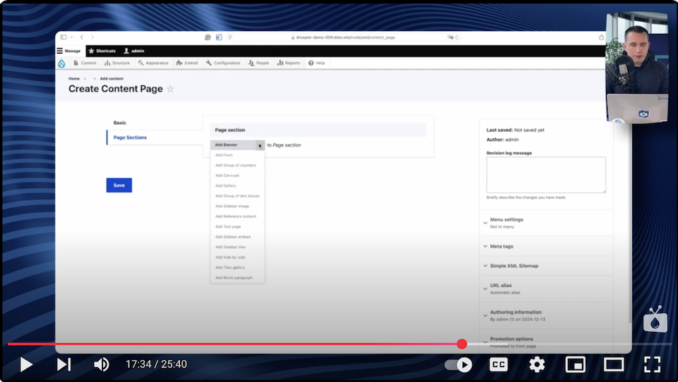 An example of creating a website using components in the Droopler distribution.