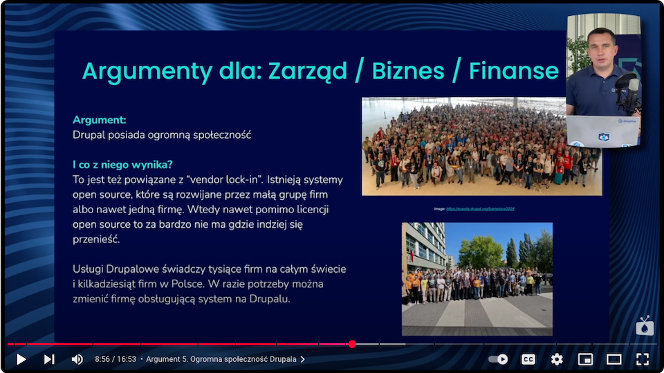 Eine Präsentation mit Argumenten zugunsten von Drupal aufgrund des Sicherheitsniveaus des Systems.