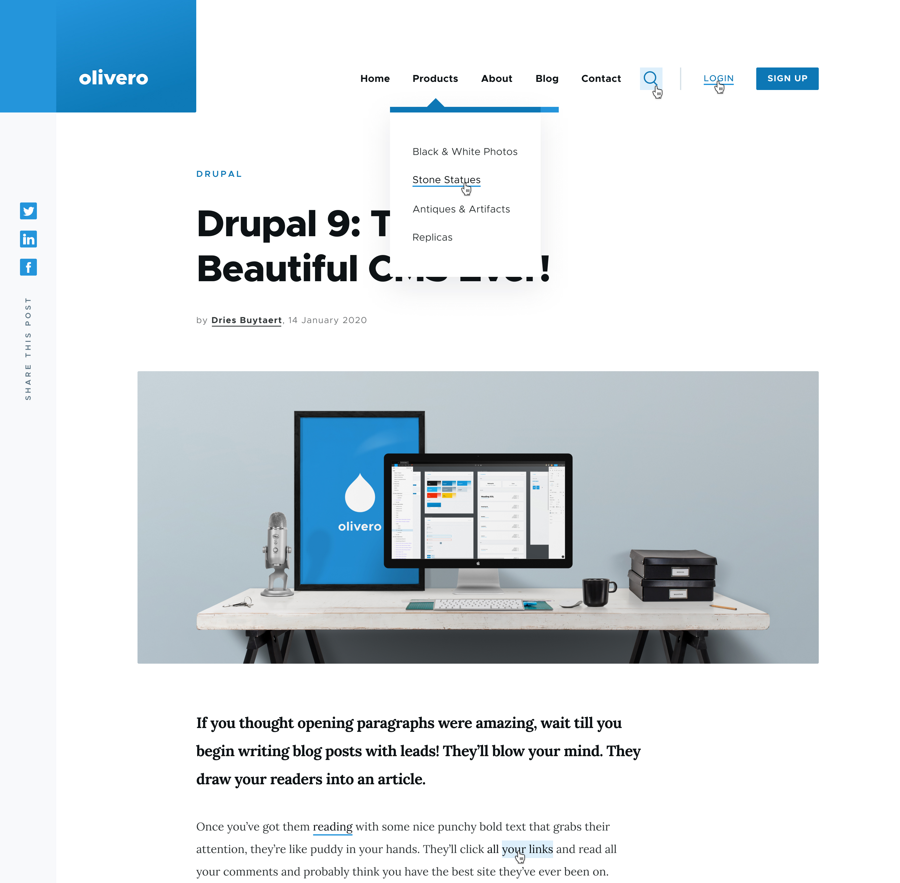 Olivero will become the default website theme with Drupal 10