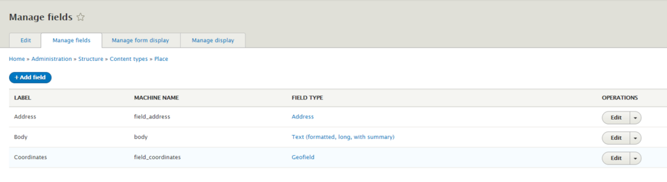 Sample node fields