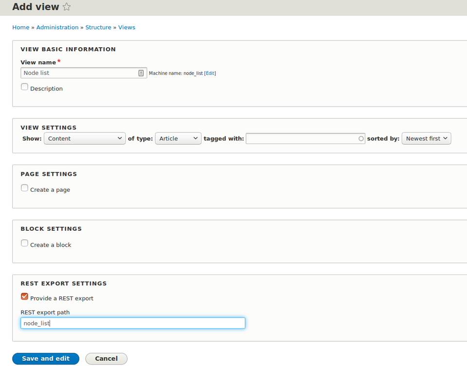 views - creating json