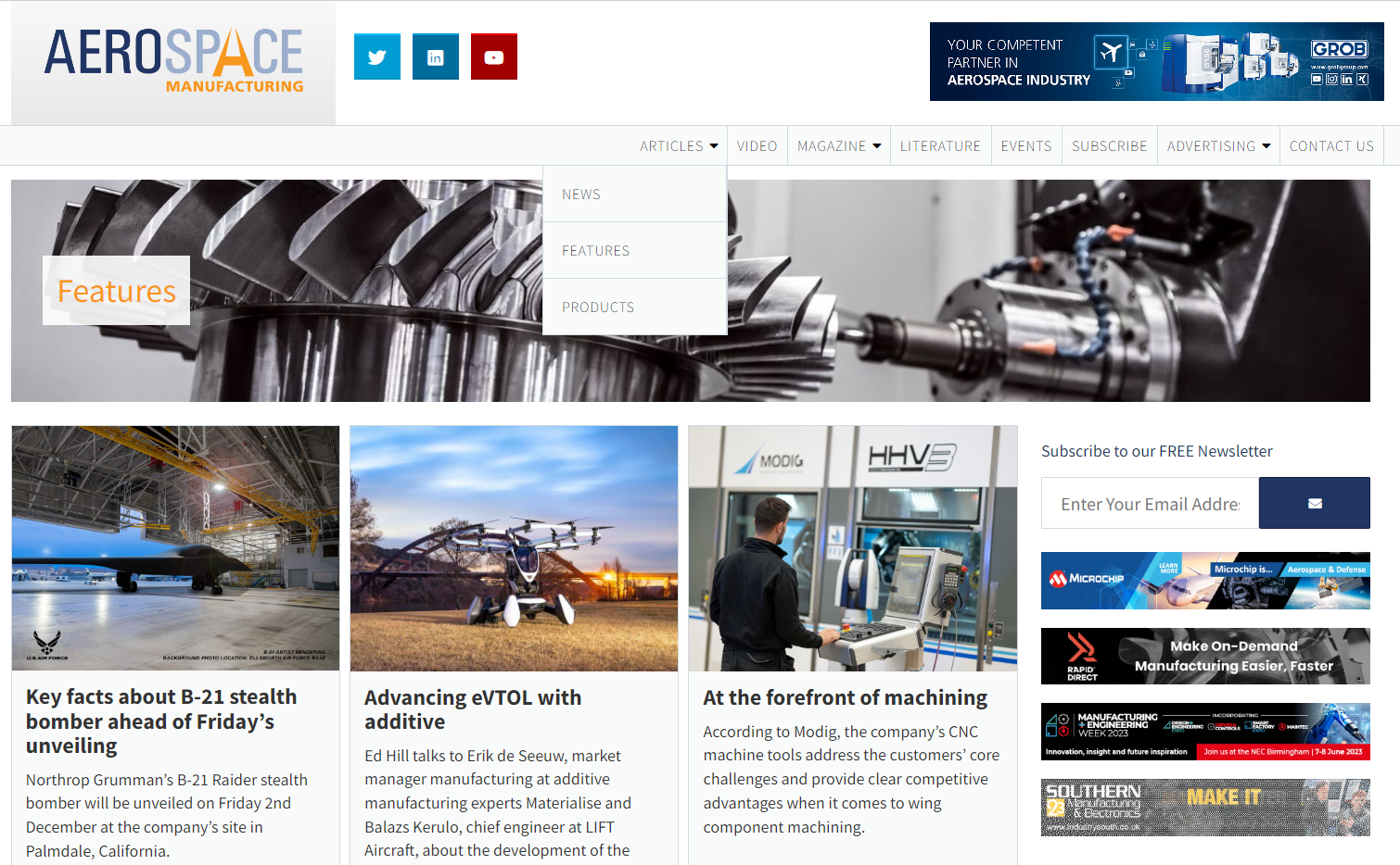 The Aerospace Manufacturing blog presents articles on industry-related news, features, and products