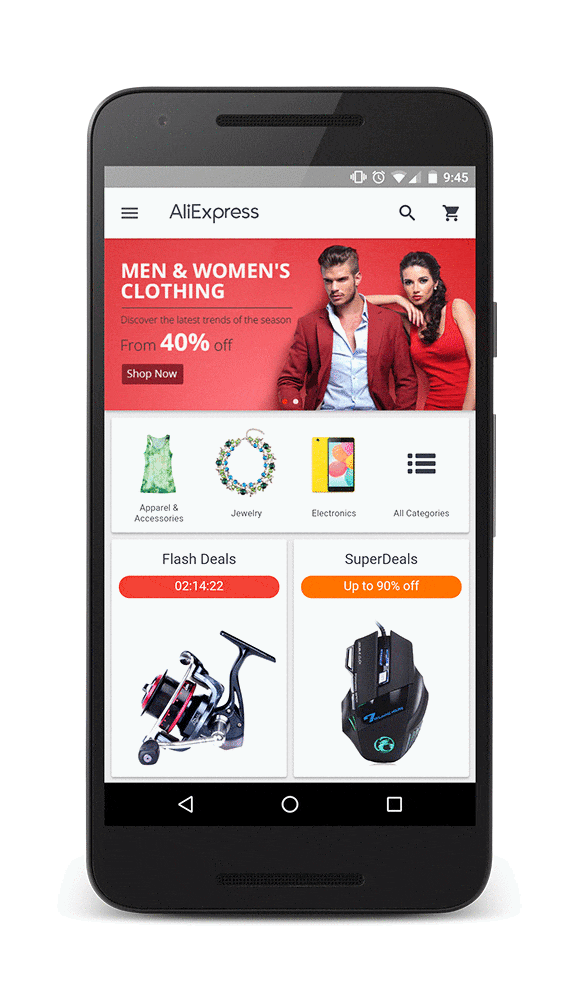 Progressive web app of AliExpress