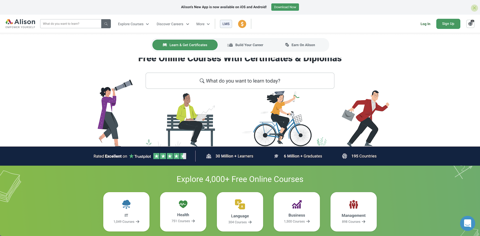 Alison is an e-learning platform where you can find various thematic courses for online learning.