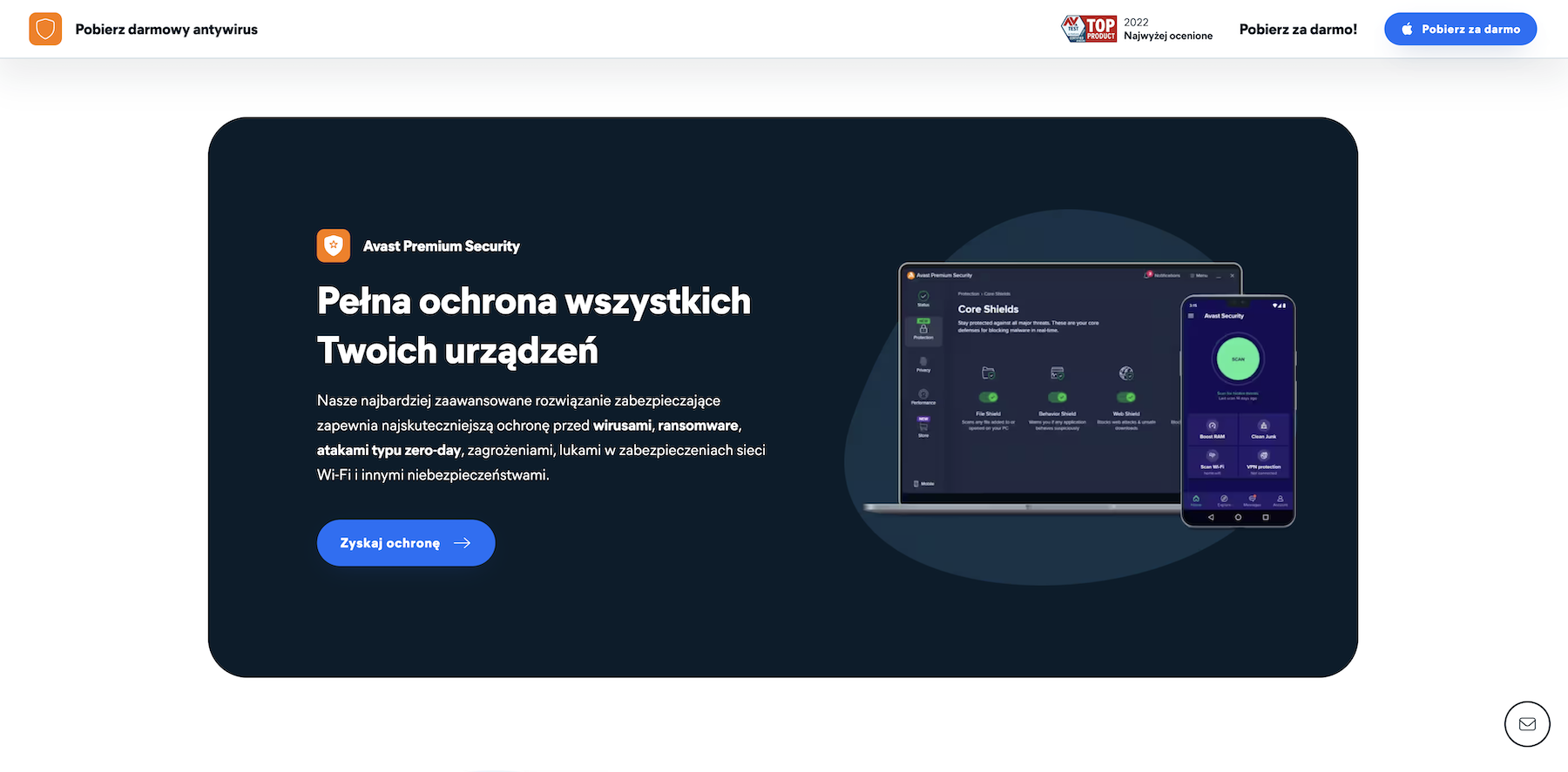 Avast's technology website encourages customers to take advantage of the offer by using CTA buttons.