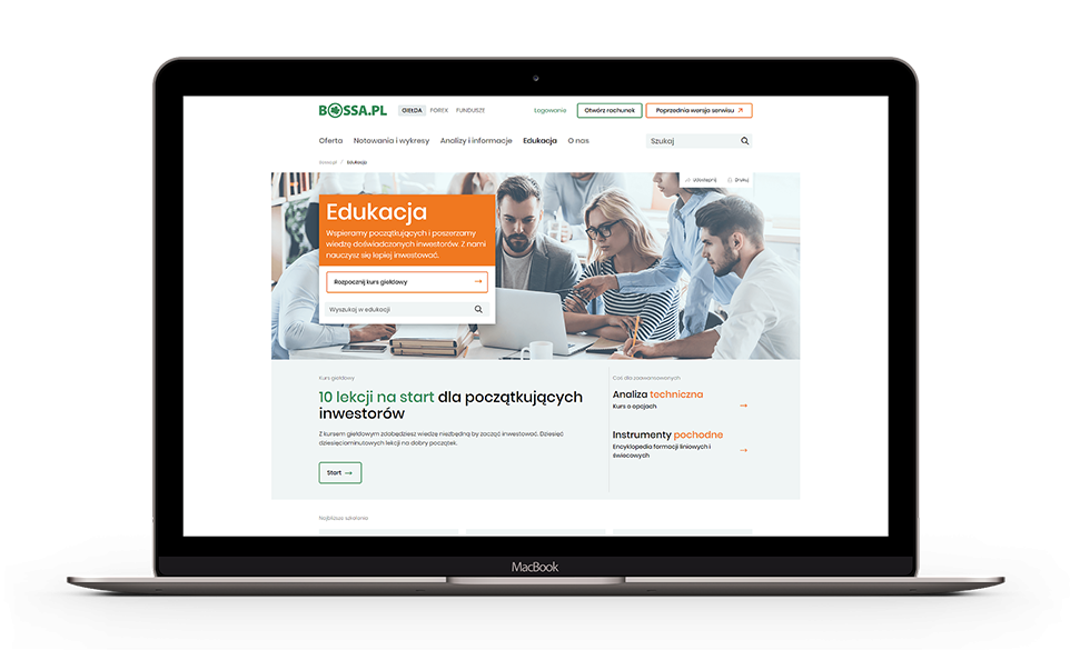 Bossa is an example of a financial services website with a complex offer of products and services