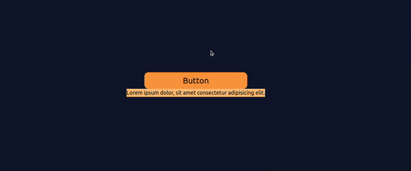 Appearance of the button and tooltip created with Tailwind CSS after adding the class and styling