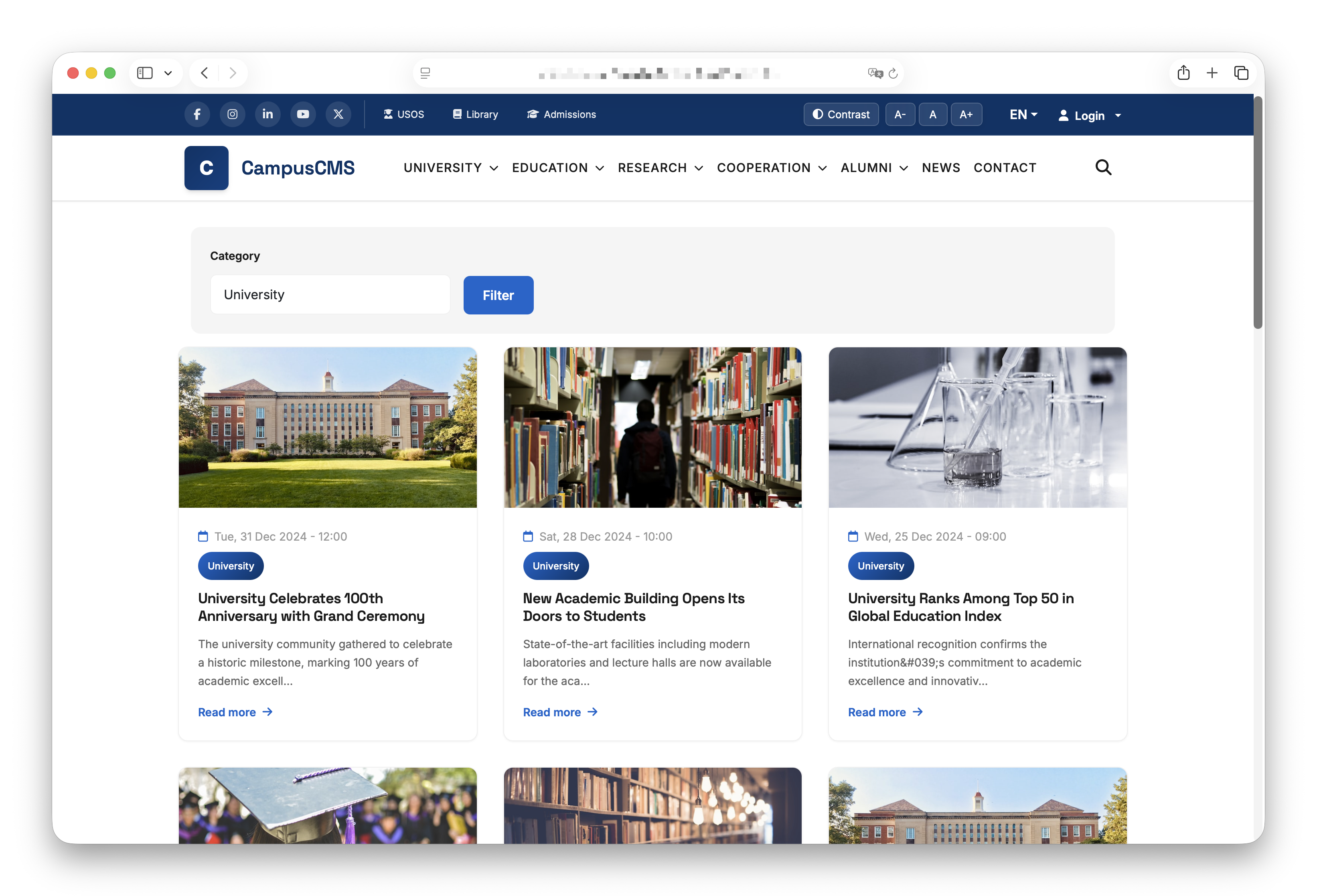 CampusCMS site template