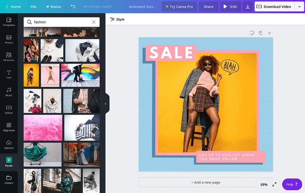 Canva lets you create graphics, infographics, and posters