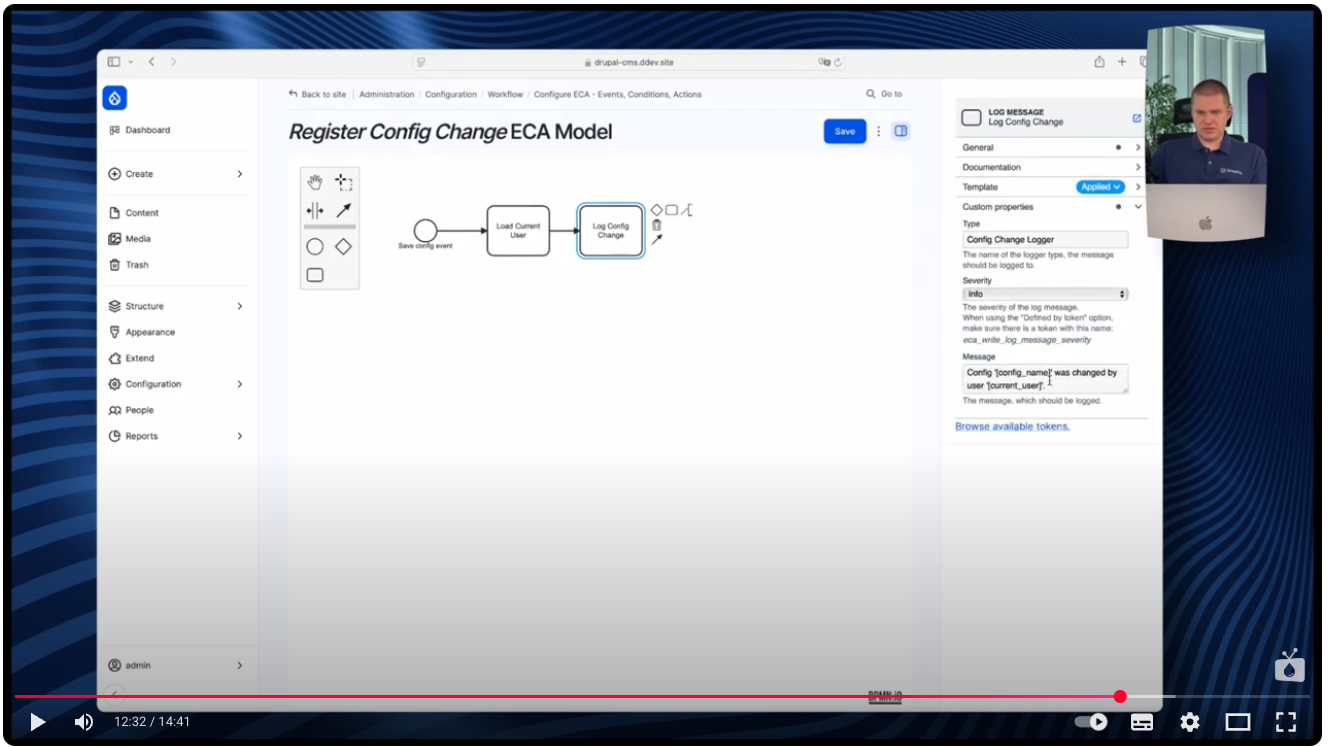 Elements of the new ECA model in Drupal