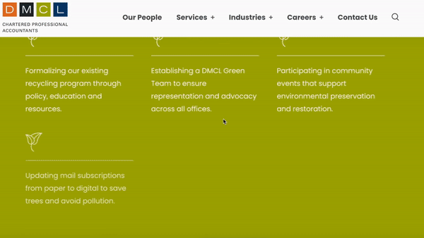 The functionality of animate on scroll is a hallmark of DMCL accounting website design