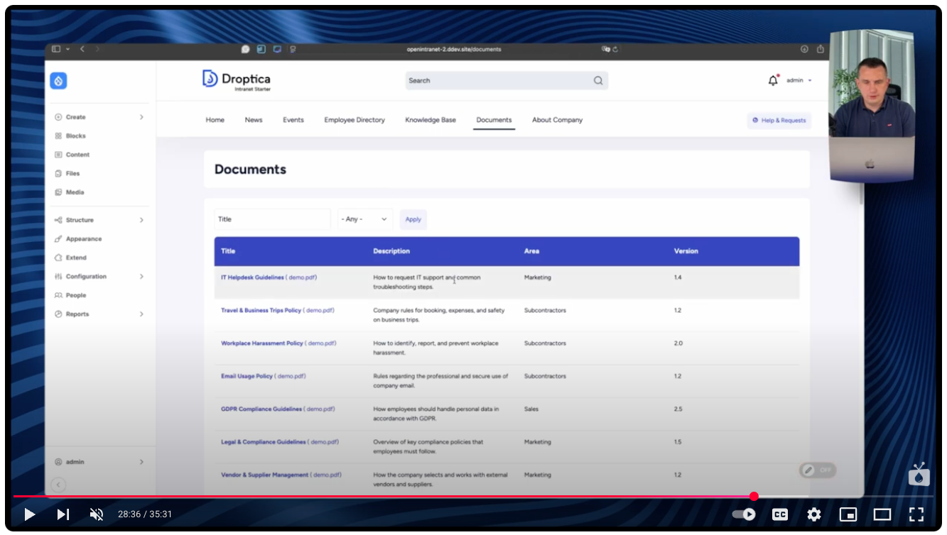 Storing documents in one place - on the intranet - solves many internal communication issues
