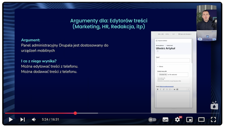 A board with an argument that Drupal for marketers and editors is a good choice for organizations.