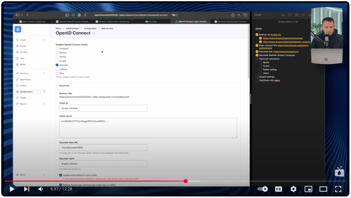 Configuring Drupal integration with Keycloak on Drupal side