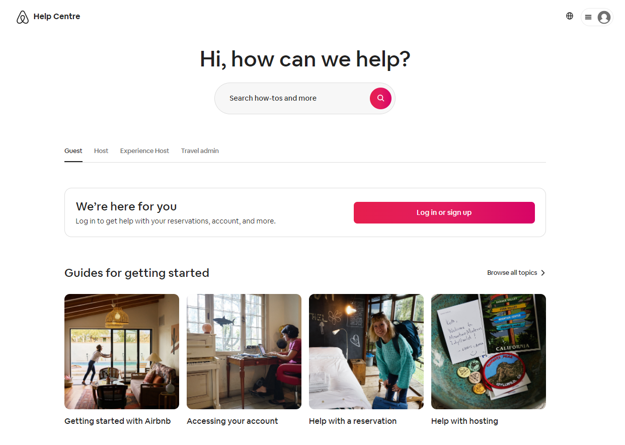 The Airbnb FAQ page has plenty of helpful information for travelers
