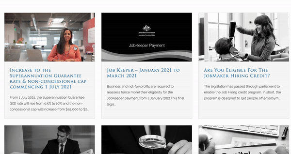 The blog section of the Fraser Scott accounting firm website goes from black and white to color