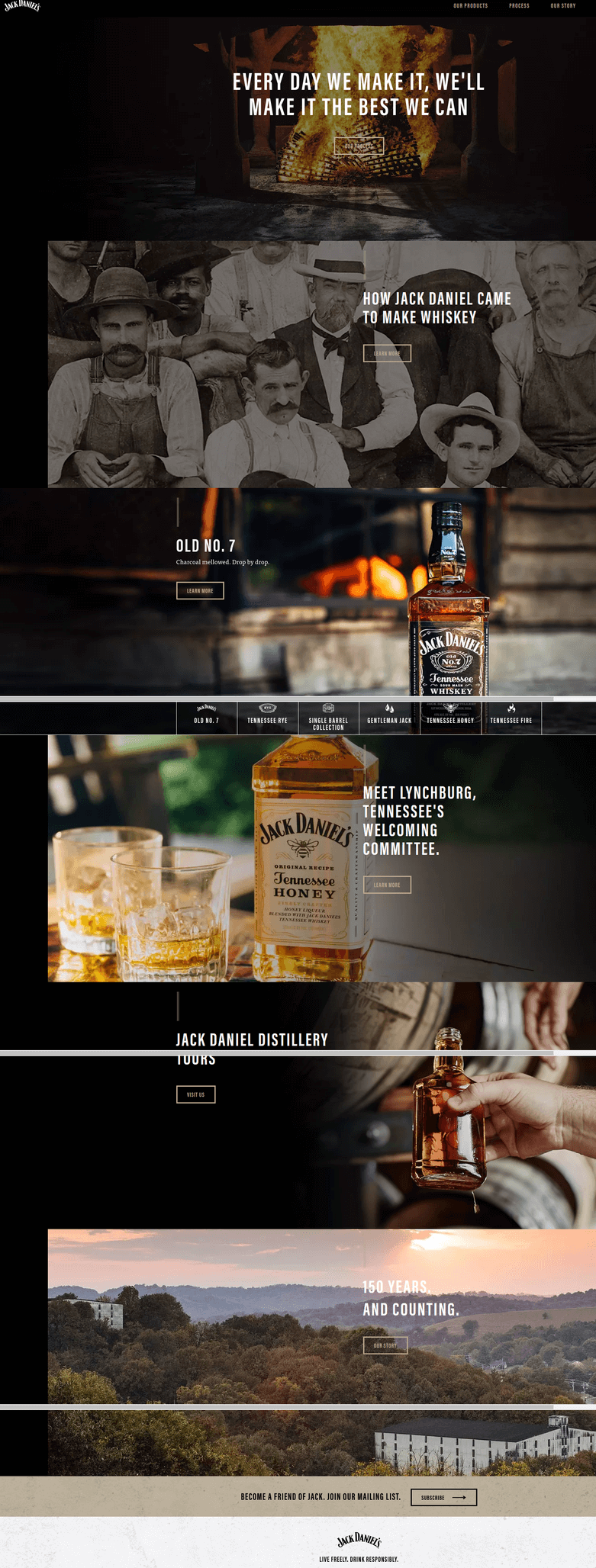 Website von Jack Daniel's