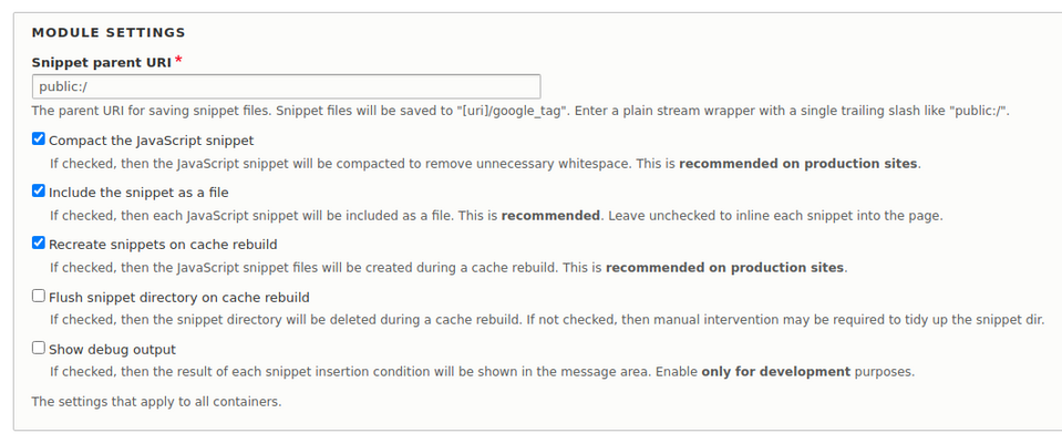 Google Tag Manager - Einstellungen