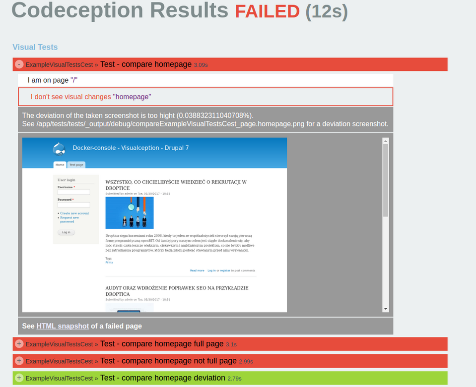 test result report