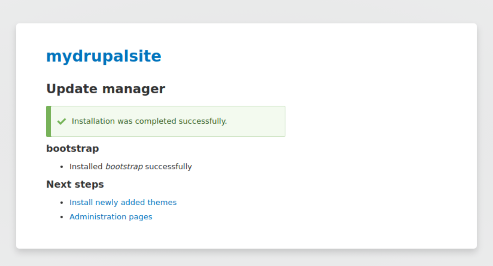 Installation of the Bootstrap theme in the admin panel in Drupal